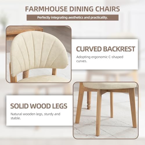 PU Leather Dining Chairs Set of 4, Upholstered Kitchen & Dining Room Chai...