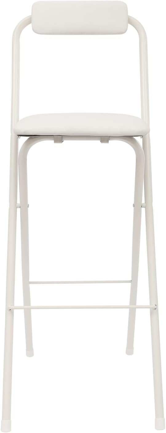 1 Pcs Folding Bar Stool with Backrest 29.5 Inch Tall Foldable Stool Chair Por...