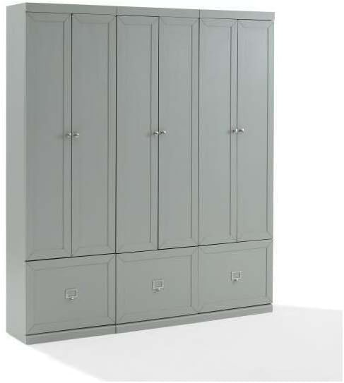 Maykoosh Country Cottage 3-Piece Entryway Set with 3 Pantry Closets, Gray - 1...