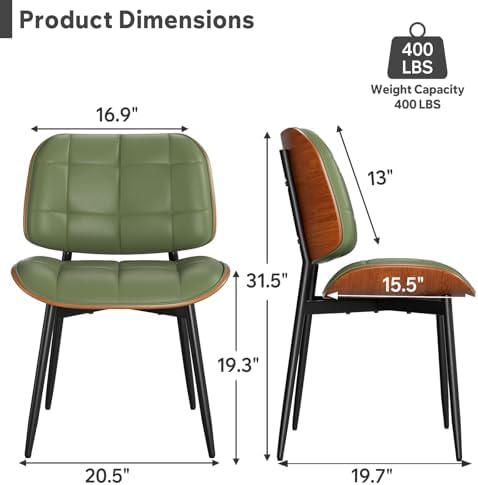 Dining Chairs Set of 4, Mid Century Modern Dining Room Chairs, Upholstered Fa...