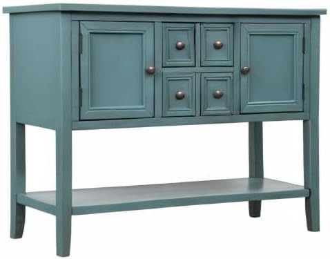 Merax Farmhouse Sideboard and Buffet Storage Cabinet Console Table with 4 Sma...