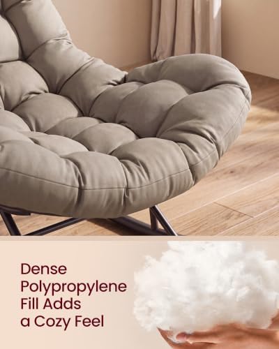 VASAGLE Outdoor Rocking Chair with Extendable Footrest, Removable Cushion | P...