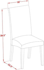 East West Furniture LGBA7-LWH-01 7 Piece Dining Table Set Consist of a Rectangle Dining Room Table with Butterfly Leaf and 6 Cream Linen Fabric Upholstered Chairs, 42x84 Inch, Linen White