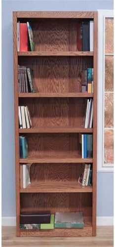 BOWERY HILL 84" Traditional Wood Bookshelf Bookcase with 4 Adjustable Sh...