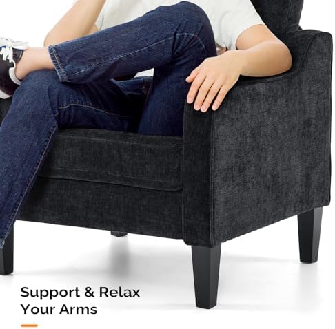 VINGLI Accent Chair, Chenille Upholstered Armchair, 380 LBS, Living Room
