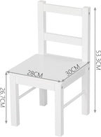 UTEX Child's Wooden Chair Pair for Play or Activity, Set of 2, White …