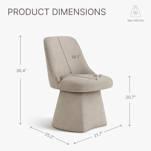 KISLOT Swivel Dining Chairs Set of 4, Upholstered Mid Century Modern Deskchai...