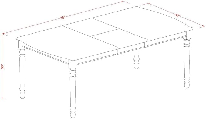East West Furniture DOQU5-BCH-W 5 Piece Modern Dining Table Set Includes a Rectangle Wooden Table with Butterfly Leaf and 4 Kitchen Dining Chairs, 42x78 Inch, Black & Cherry