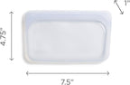 Stasher Premium Silicone Reusable Food Storage Snack Bag, Clear, Microwave, Sous Vide, Dishwasher, Oven and Freezer Safe, BPA Free, Leak-free, Eco-friendly, 12 Oz