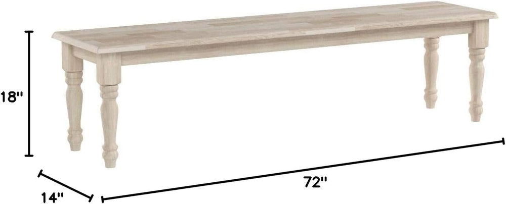 International Concepts BE-72S Shaker Style Bench, Unfinished