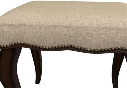 Hillsdale Hamilton Wood and Upholstered Backless Vanity Stool for Makeup Room...