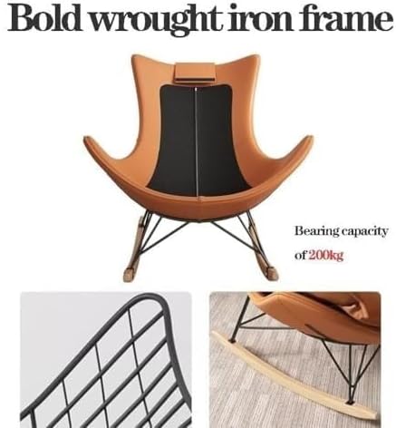 Mid-Century Rocking Chair with Ottoman, Fabric Glider Recliner Chair with Hig...