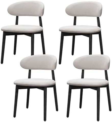 Farmhouse Dining Chairs Set of 4,Mid Century Modern Fabric Upholstered Kitche...