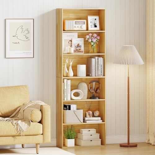 GIANTEX 6-Tier Bookcase, 70" Tall Wooden Bookshelf, Freestanding Storage...