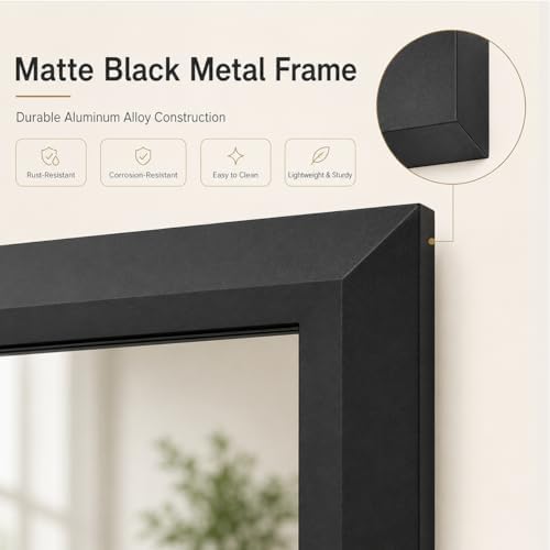 SMIROR 24x36 Matte Black Bathroom Vanity Mirror for Over Sink