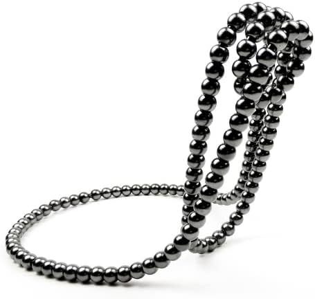 (Black) Artificial Pearl Necklace Floating Wine Rack, Metal Wine Bottle Holder, Wine Bottle Stand for Bar and Home Decoration