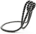 (Black) Artificial Pearl Necklace Floating Wine Rack, Metal Wine Bottle Holder, Wine Bottle Stand for Bar and Home Decoration