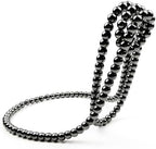 (Black) Artificial Pearl Necklace Floating Wine Rack, Metal Wine Bottle Holder, Wine Bottle Stand for Bar and Home Decoration