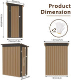 4 * 2 FT Metal Garden Storage Sheds for Patio Backyard Tools House Storage Waterproof Garden Tool Storage Sheds (Side-Opening Door)