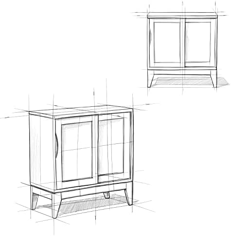 SIMPLIHOME Harper 30" Solid Wood Cabinet in Teak Brown