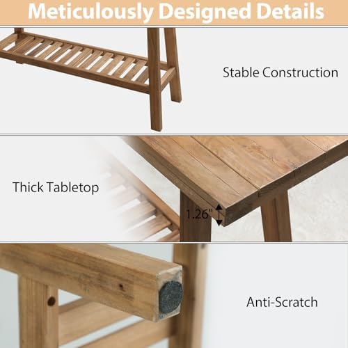 HOKYHOKY Reclaimed Solid Wood Console Table, 59" Farmhouse Entryway Tables