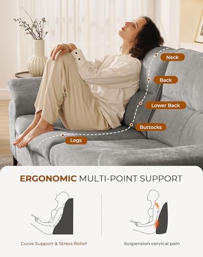 Upvilla 88.97" Modern Sofa Couches for Living Room(Light Gray)