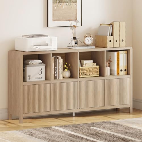 FATORRI 8 Cube Storage Organizer Bookshelf with Storage, 57 Inch Horizontal B...