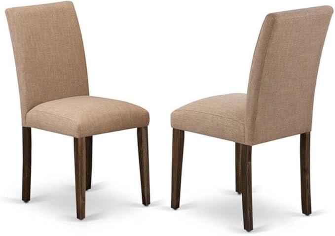 East West Furniture X797AB747-7 7 Piece Dining Table Set Consist of a Rectangle Dining Room Table with X-Legs and 6 Light Sable Linen Fabric Upholstered Chairs, 40x72 Inch, Multi-Color