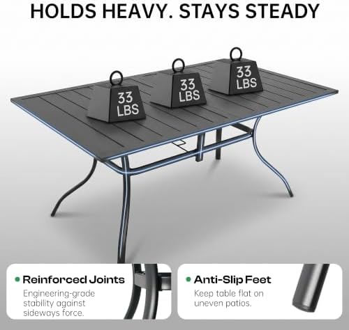 7-Piece Outdoor Furniture Set, Patio Table and Chairs Set, Navy