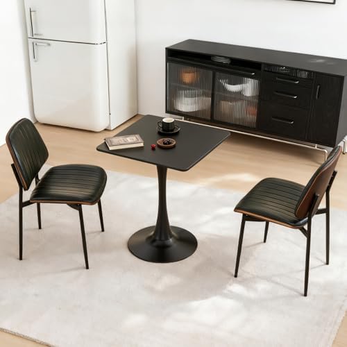 Square Dining Table, 24" Tulip Table (Black)