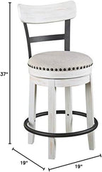Signature Design by Ashley Valebeck 24.5" Modern Swivel Counter Height Barstool, Whitewash