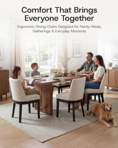 HNY Modern Dining Chairs Set of 6 with Comfortable Back Support, Farmhouse So...