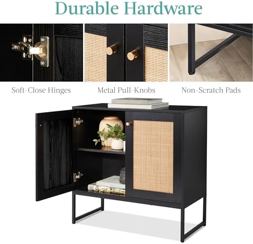 Best Choice Products 2-Door Rattan Storage Cabinet, Accent Furniture, Multifu...