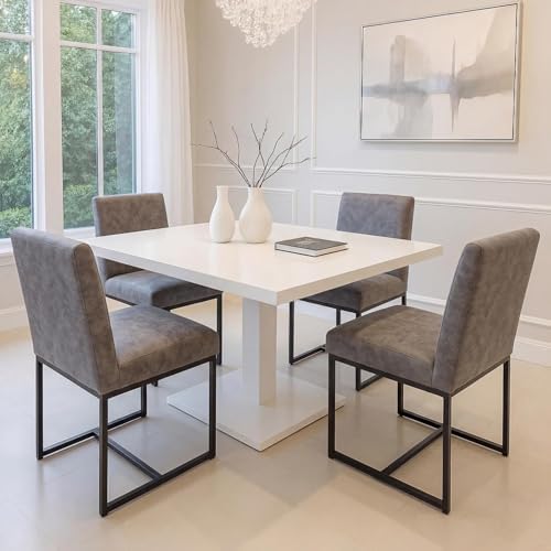 HNY Modern Dining Chairs Set of 4, Upholstered Leather Dining Room Chairs wit...