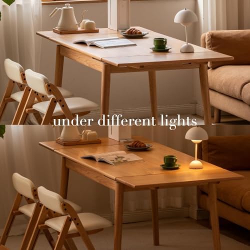 49.21’’-76.77’’ Extendable Dining Table and Chairs Set for 4, 100% Solid Wood...