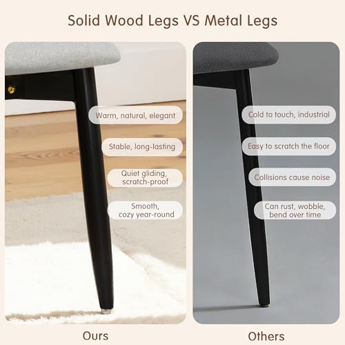 CHUN YI Dining Chairs Set of 4, Upholstered Wooden Dining Room Chairs, Mid Ce...