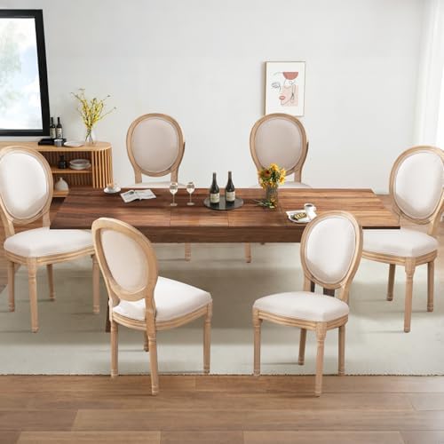 SoarFlash 5 Piece Extendable Dining Table Set for 4-8 Person, Wooden Dining R...
