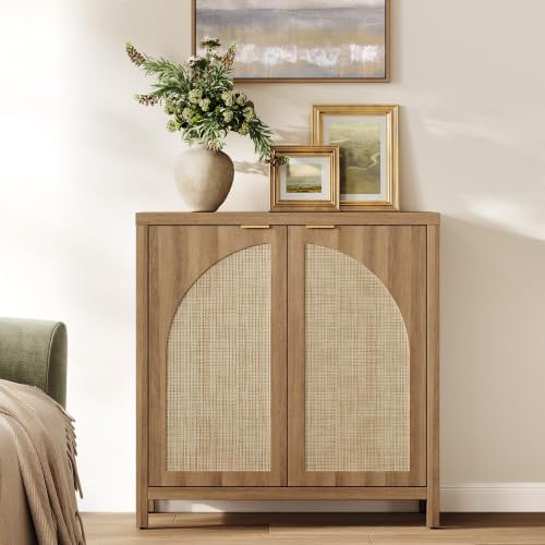 SICOTAS 102" Rattan Sideboard Buffet Cabinet with Storage Credenza Set of 3