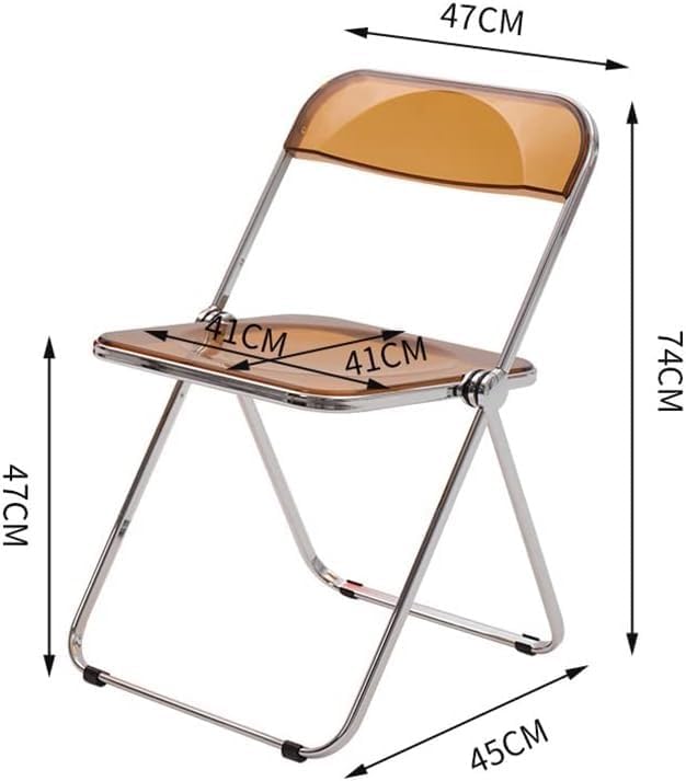 Clear Acrylic Folding Chair with Silver Legs Transparent Dining Chair for Clothing Store Photography