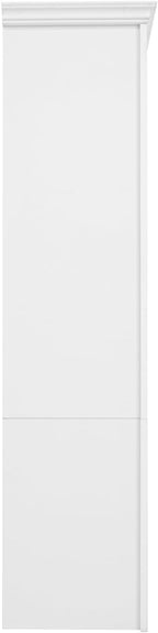 128.2" W Wall Unit Entertainment Center with Bookshelves for TVs up to 80", Multifunctional TV Stand Media Console with Tempered Glass Cabinets and Adjustable Shelves for Living Room (White-1.28)