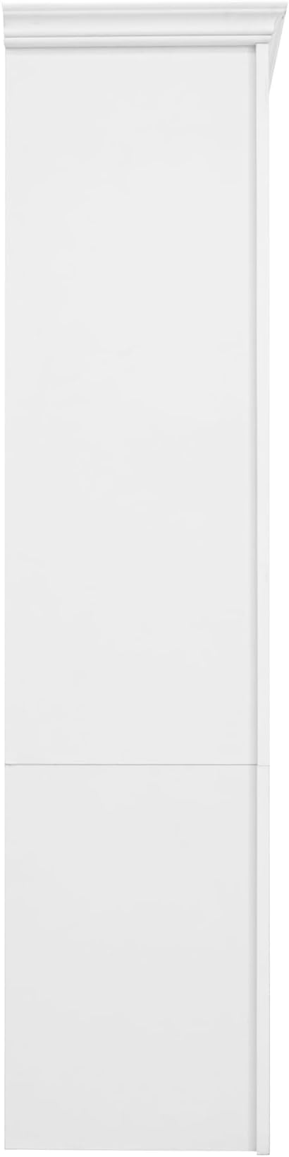 128.2" W Wall Unit Entertainment Center with Bookshelves for TVs up to 80", Multifunctional TV Stand Media Console with Tempered Glass Cabinets and Adjustable Shelves for Living Room (White-1.28)