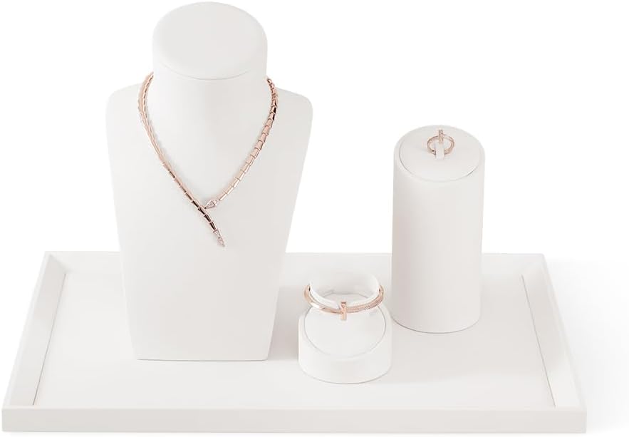 Jewelry Tray, Leather Tray,Luxury White Tray For Earring,Ring,Bracelet,Flat Tray For Dresser