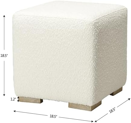 KINWELL 18.5" Wide Modern Square Boucle Ottoman Set of 2 | Cube Ottoman ...