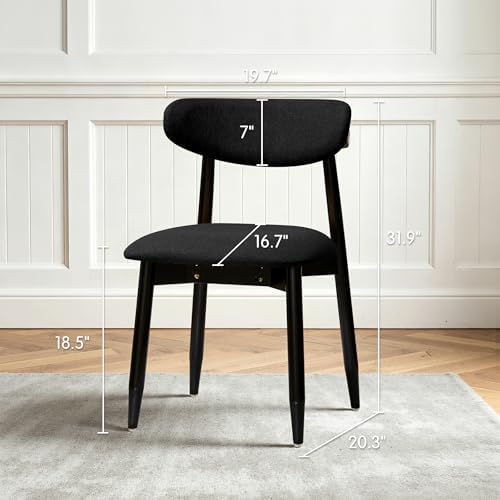 CHUN YI Dining Chairs Set of 4, Upholstered Solid Wood Dining Room Chairs, Mi...