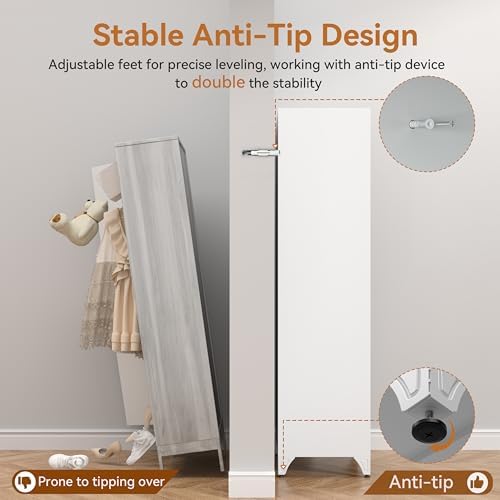 Polup 71" White Metal Armoire Wardrobe Closet with 2 Doors and Shelves