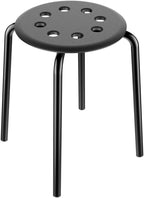 Topeakmart 17.3in Round Backless Stool, 5-Pack, Black | Portable plastic frame, nestable, space-saving, sturdy, versatile for indoor/outdoor, garden or party.