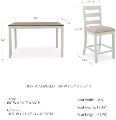 Signature Design by Ashley Skempton Counter Height Dining Table Set for 6