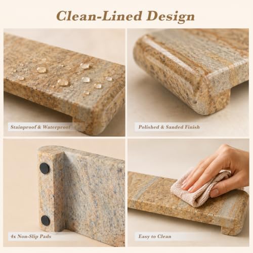 16"x4" Natural Marble Tray Pedestal Stand, Bathroom Counter Vanity ...