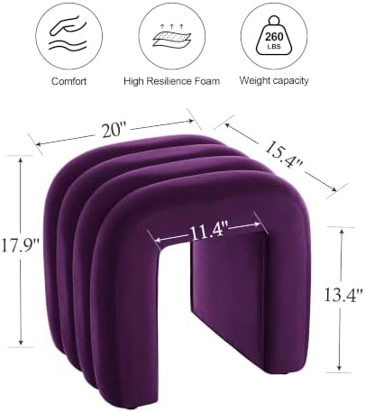 ONEVOG Velvet Pouf Ottomans, Small Ottoman Foot Rest for Couch, 18 Inch Cute ...