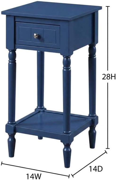 Furnifact 1 Drawer Accent Table with Shelf, Traditional Transitional Style, V...